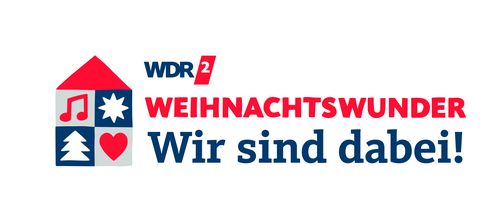 Logo WDR 2 Weihnachtswunder Wir sind dabei blau